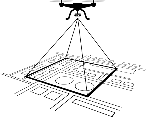 Symbol Photogrammetrie per Drohnenbefliegung