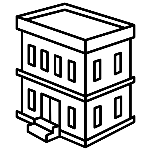 Symbol dreidimensionales Gebäudemodell aus Bestandsdaten