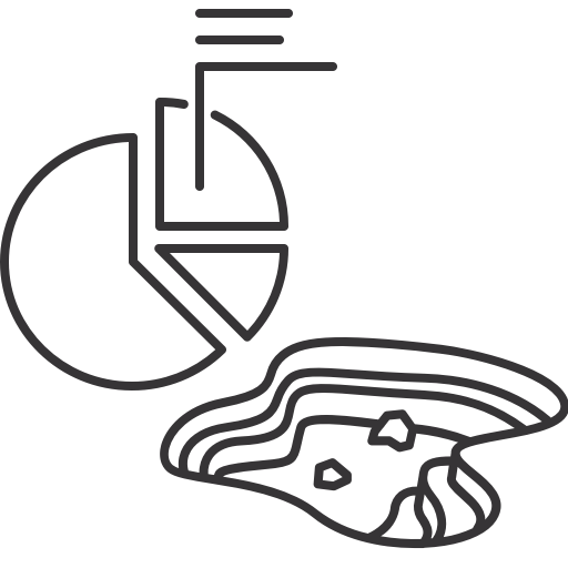 Symbol Massenermittlung und Volumenberechnung aus Drohnendaten