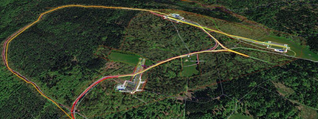 Topografische Aufnahme per LiDAR-Drohne für die Planung eines neuen Windparks
